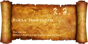 Kukta Henrietta névjegykártya